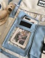 Fashion Blue Send Bear Pendant Plush Bear Doll Transparent Lattice Backpack