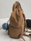 Fashion Gray Hat Pendant Washed Backpack