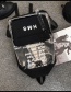 Fashion Gray Transparent Printed Letter Backpack