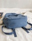 Fashion Blue Send Bear Pendant Bear Print Label Backpack