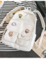 Fashion Send A Bear Pendant On White Canvas Badge Rabbit Bear Flower Backpack