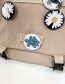 Fashion Khaki Badge Flower Buckle Diagonal Shoulder Bag