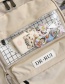 Fashion White Plaid Stitching Contrast Color Flower Backpack