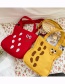 Fashion Yellow Embroidered Peanut And Strawberry Fruit Canvas Shoulder Messenger Bag