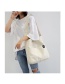 Fashion White Canvas Solid Color Shoulder Messenger Bag