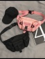 Fashion Pink Solid Color Multi-pocket Crossbody Shoulder Bag