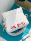 Fashion White Pu Chain Tower Printed Shoulder Messenger Bag