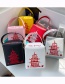 Fashion Pink Pu Chain Tower Printed Shoulder Messenger Bag