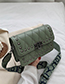 Fashion Green Broadband Rivet Embroidery Thread Shoulder Bag