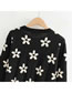 Fashion Black Sun Flower Knitted Sweater