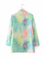 Fashion Color Mixing Tie-dye Double-breasted Suit Jacket