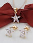 Fashion Golden Copper Set Zircon Pentagram Earring Necklace Set