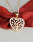 Fashion Gold-plated White Zirconium Heart-shaped Big Tree Zircon Hollow Necklace