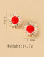 Fashion Red Gold-plated Oil Drop Sunflower Earrings
