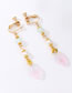 Fashion White Resin Pearl Tassel Alloy Crystal Necklace Earrings