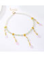 Fashion White Resin Pearl Tassel Alloy Crystal Necklace Earrings