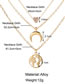 Fashion Golden Love Crescent Map Alloy Multilayer Necklace