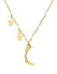 Fashion Golden Moon Five-pointed Star Alloy Multi-layer Necklace