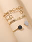 Fashion Golden Marble Geometric Chain Bracelet Set