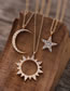 Fashion Sun Hollow Diamond Diamond Sun Star Moon Alloy Pendant Necklace