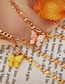Fashion Yellow Resin Butterfly Chain Double Anklet