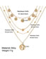 Fashion Golden Round Five-pointed Star Multi-layer Alloy Necklace