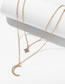 Fashion Golden Xingyue Inlaid Rhinestone Multi-layer Alloy Necklace