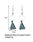 Fashion Green Tassel Crystal Round Alloy Earrings