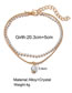 Fashion Golden Double-layer Anklet With Diamond Snake Bone