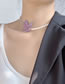 Fashion White Heavy Industry Gold Silk Embroidery Butterfly Necklace