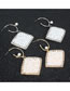 Fashion White K Geometrical Diamond Earrings With Alloy Pearls And Diamonds
