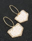 Fashion White K Alloy Pearl Diamond Earrings