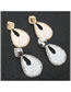 Fashion White K Droplet Handmade Pearl And Diamond Alloy Earrings