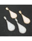 Fashion White K Drop-shaped Alloy Pearl Earrings With Diamonds