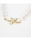 Fashion Golden Imitation Pearl Starfish Alloy Necklace