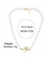 Fashion Golden Imitation Pearl Starfish Alloy Necklace