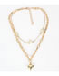 Fashion Golden Love Alloy Hollow Multi-layer Necklace