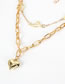 Fashion Golden Love Alloy Hollow Multi-layer Necklace