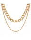 Fashion Golden Alloy Thick Chain Double-layer Necklace