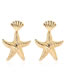 Fashion Golden Alloy Shell Starfish Earrings
