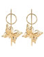 Fashion Golden Geometric Metal Butterfly Earrings