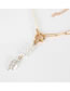 Fashion Golden Square Chain Resin Alloy Necklace