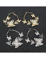 Fashion Golden Butterfly Diamond Hollow Earrings