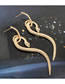 Fashion Golden Alloy Electroplated Serpentine Earrings