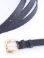 Fashion Black Two Gold Buckle Pin Buckle Belt