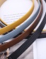 Fashion Denim Blue Straw Mat Pattern Pu Pin Buckle Belt