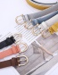 Fashion White Straw Mat Pattern Pu Pin Buckle Belt