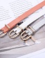 Fashion Silver Straw Mat Pattern Gold Buckle Pin Buckle Belt