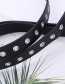 Fashion Black + 3 Chain Chain-embedded Pierced Square Buckle Belt