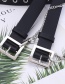 Fashion Black +1 Chain Chain-embedded Pierced Square Buckle Belt